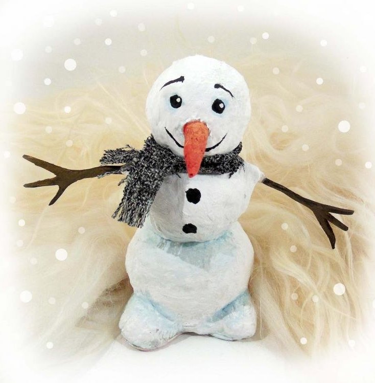 Снеговик из папье-маше, WeniZAYHandiwork (рукоделие)