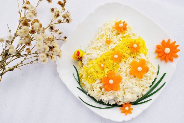 Салат Пасхальное яйцо с цветами, Салаты (рецепты)