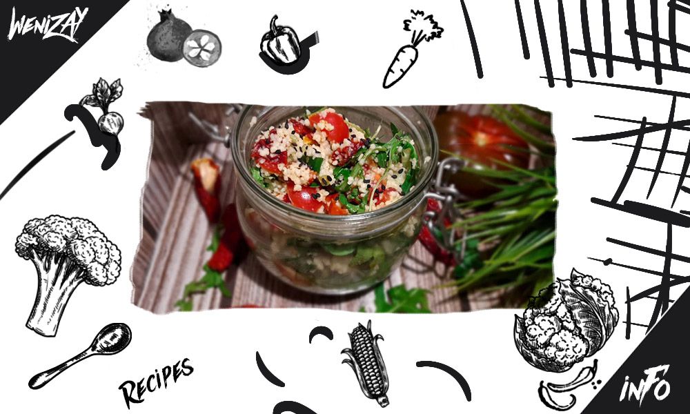 Салат с кус-кусом, вялеными томатами и зеленью, Салаты (рецепты)