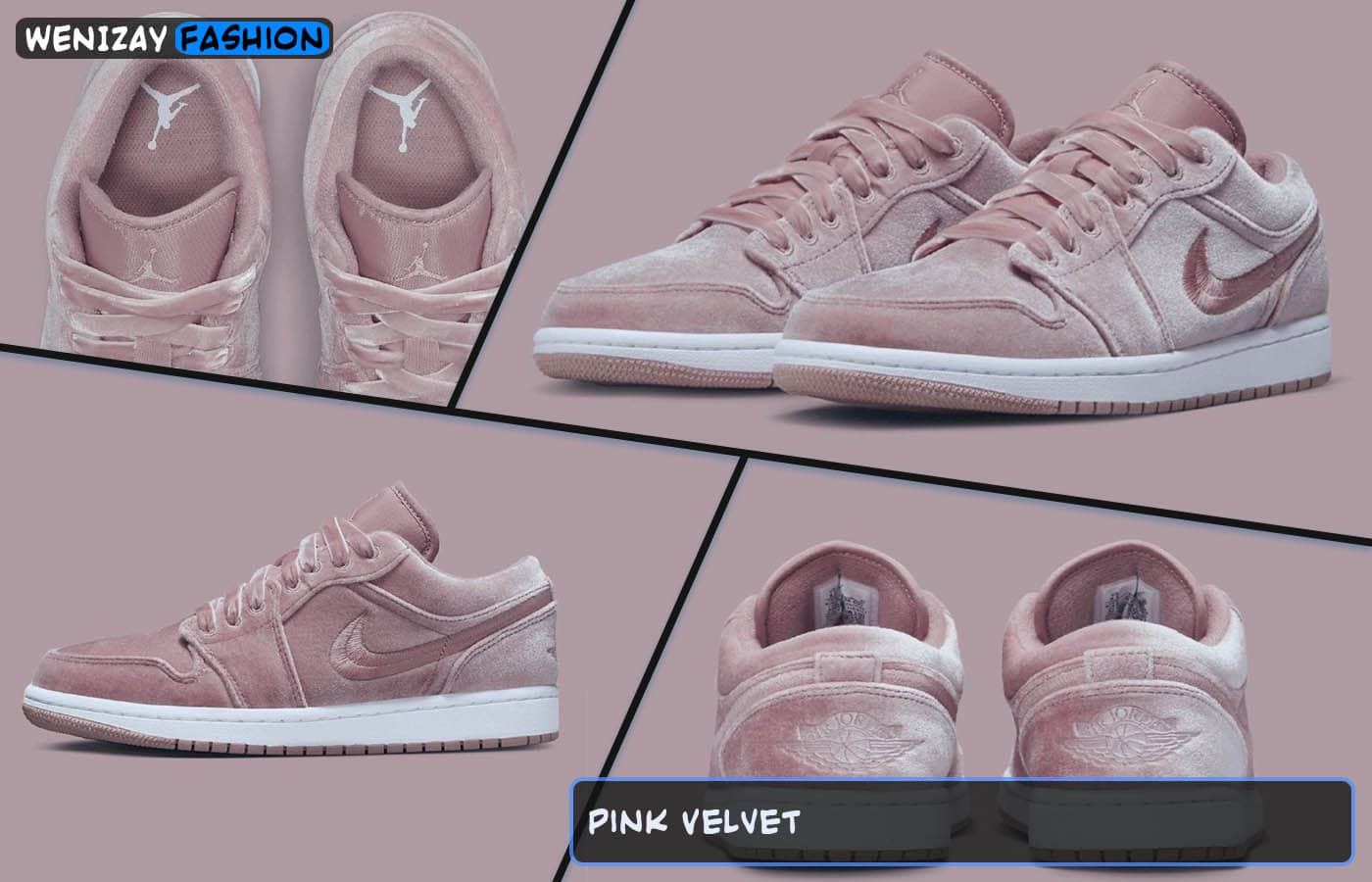 Jordan представили новую модель Air Jordan 1 Low под названием «Pink Velvet», WeniZAYFashion